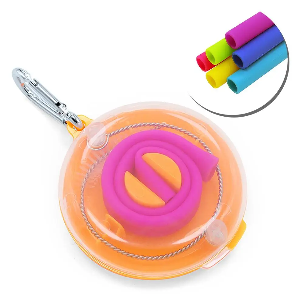 

Creative Folding Straw Silicone Portable Straw For Travel And School Water Coffee Drink Tool Random Color