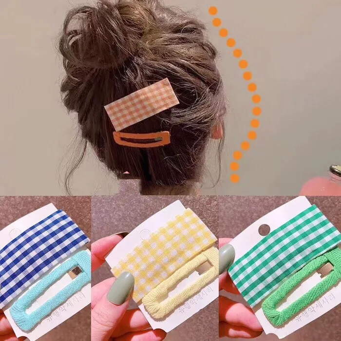 60 компл./лот 2 шт./компл. DIY Простые мульти ткани сельские сетки заколки для волос BB Candy заколки для волос Инструменты для укладки волос аксессуары HA977