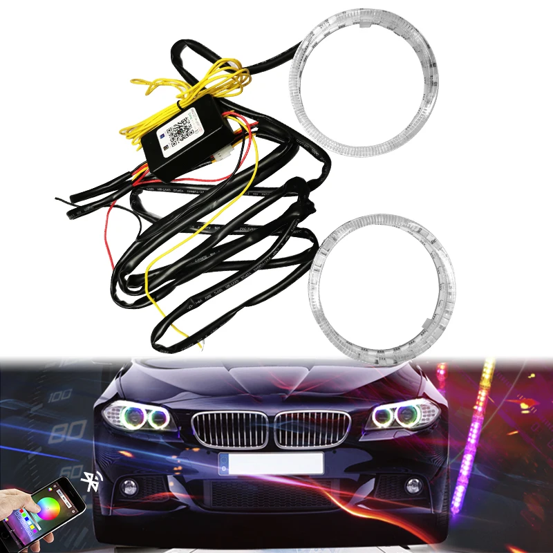 

Angel Eyes Rotating RGB LED Angel Eyes Rings APP Control Halo Rings RGB Circle Colorful Decoration Car Styling Retrofit