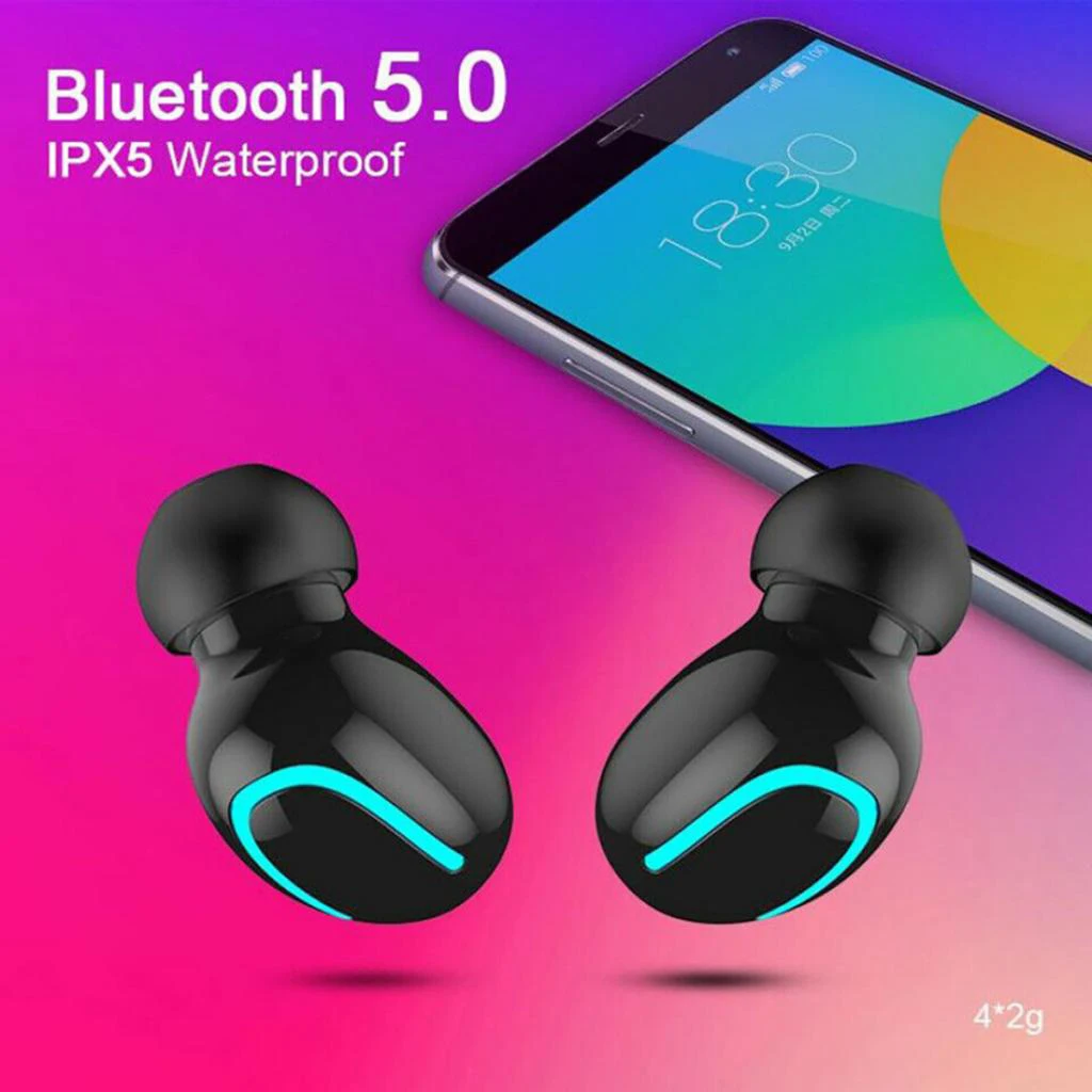 True Wireless Bluetooth 5.0 Earphone TWS Wireless Headphons Sport Handsfree Earbuds 3D Stereo Gaming Headset W/ Mic Charging Box