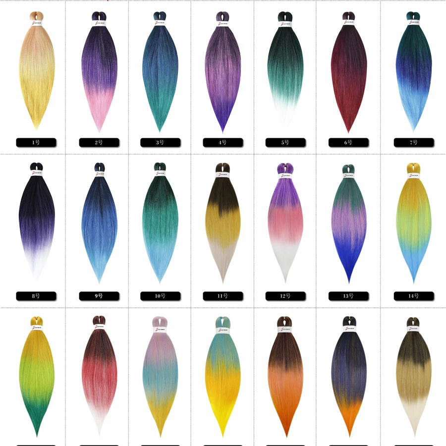 Pre Stretched Kanekalons Braiding Hair Easy Crochet Braid Hair Extension Yaki Straight Ombre For Woman Aigemei EZ Braids