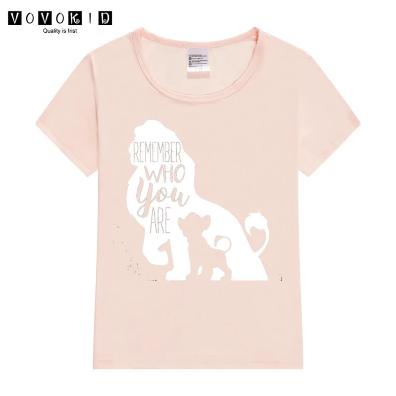 Футболка с рисунком «Король льва» для маленьких девочек и мальчиков, Детская футболка с принтом «Король льва», рубашка на День Благодарения - Цвет: T120W-pink
