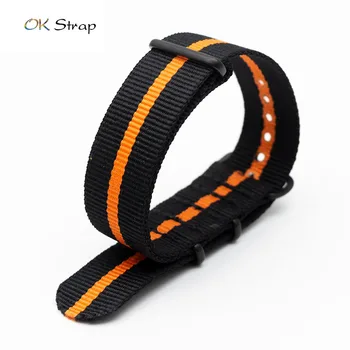 

Watchband Nylon Black Silver Ring Pin Ring Buckle Watch Strap Sports Breathable Straps For 18 20 22 24mm