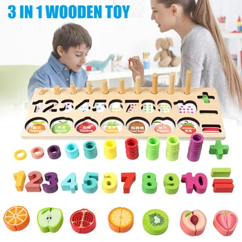 

Kids Math Number Matching Game Fruit Recognition Intellectual Traning Toy Education S7JN