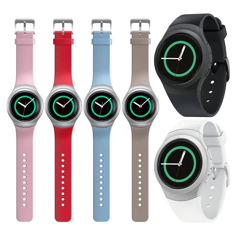 Ремешок силиконовый для Samsung Gear S2 R720 моно хромированный спортивный сменный