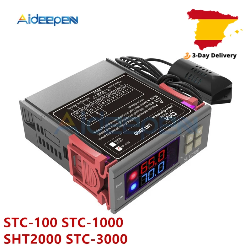 AC 110 220V AC/DC 12V 72V STC 1000 SHT2000 3000 светодиодный цифровой термостат Температура