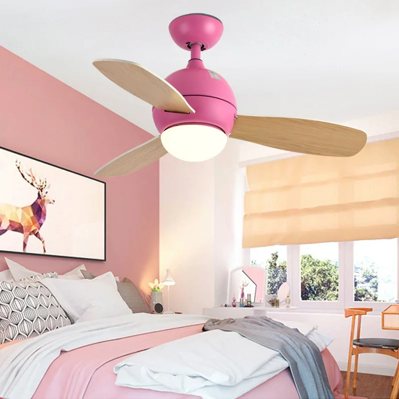 

European-Style Living Room Bedroom Wooden Blade Fan Lights Vintage Solid Wood with Fan Lights Simple LED Ceiling Fan Light a Gen