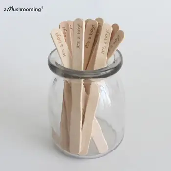 

1000 pieces customized popsicle sticks it's a boy it's a girl ice cream sticks baby shower party decorations
