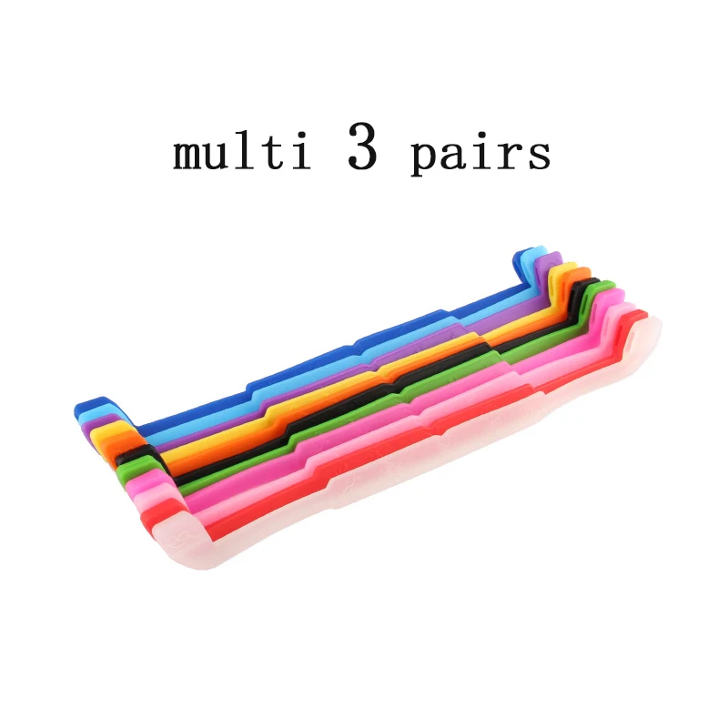 multi 3 pairs Высокоэластичные противоскользящие наборы, силиконовые спортивные солнцезащитные очки, ремешок, очки, крючок для ушей, шнуры, цепочка для очков, держатель шнура, веревки - Цвет: multi 3 pairs
