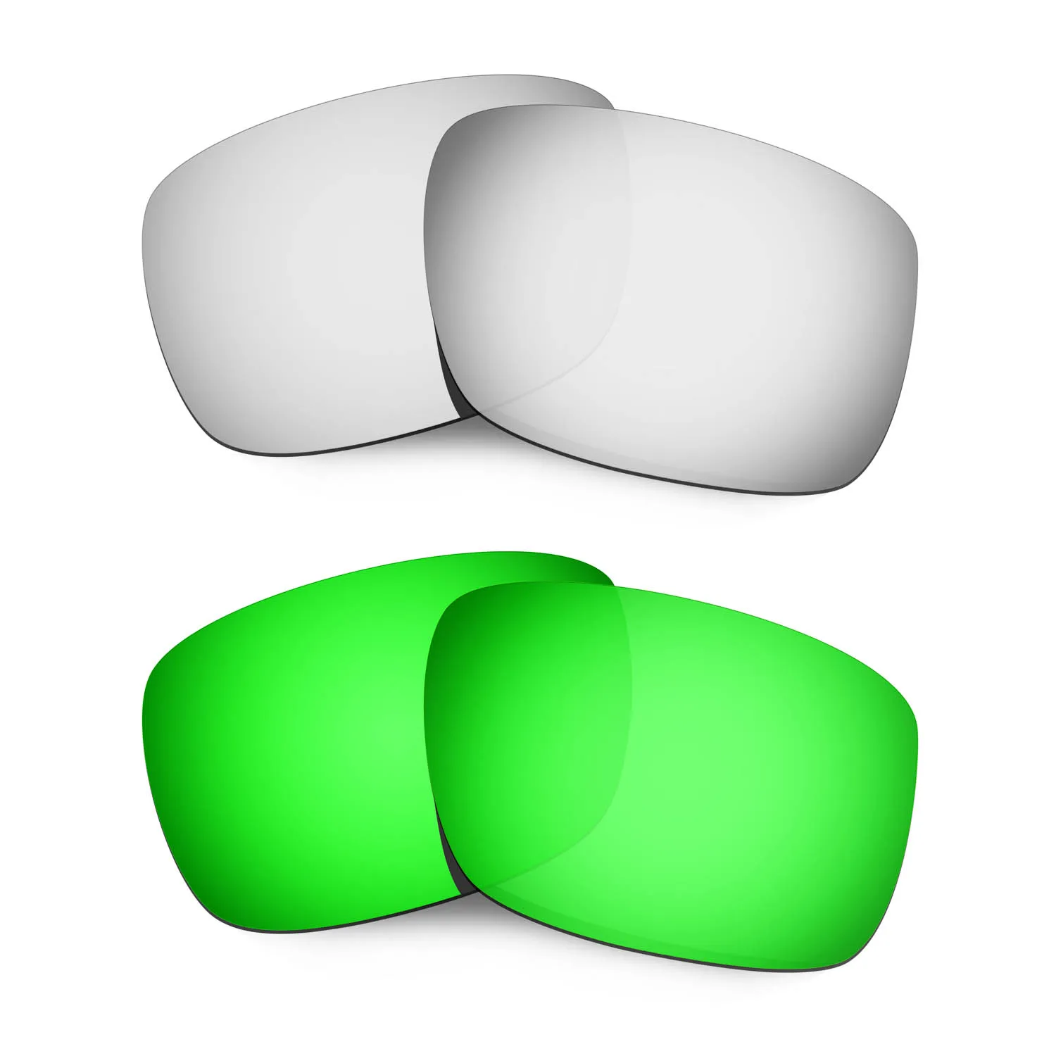 

HKUCO For Drop Point Sunglasses Polarized Replacement Lenses - Silver&Green 2 Pairs