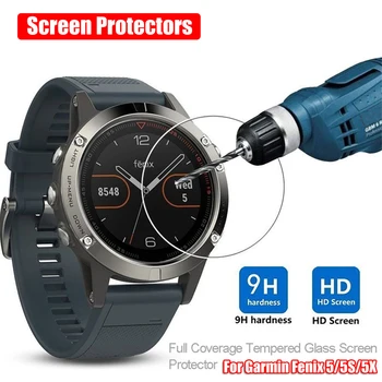 

1/2 Pcs Tempered Glass Watch Screen Protector 9H Real Full Coverage Film for Garmin Fenix 5 Series Smart Phone Accessories