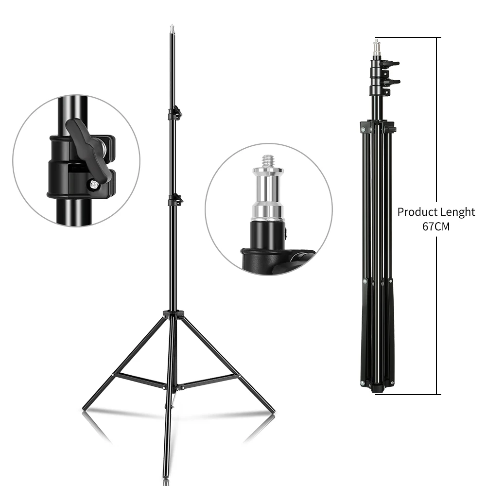 Trípode profesional ajustable de 2m (79 pulgadas), soporte para luz con cabeza de tornillo 1/4 para estudio fotográfico, para iluminación fotográfica, flashes y softbox