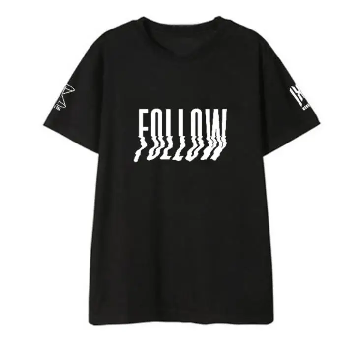 Футболка Kpop monsta x с надписью follow find you same printing для лета футболка унисекс круглым