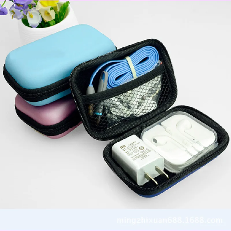 

2PCS 2019New Creative Travel Home Portable Storage Bag Headset Data Cable Change Square 400ML Portable Zipper Red Pink Blue