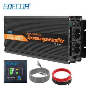 EDECOA-Pico de onda sinusoidal pura, inversor solar de energía de CC a CA, 12V, 220V, 3500W / 7000W 1