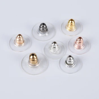 

100pcs/lot Soft Silicone Rubber Earring Backs Safe Stopper Earnuts Stud Earring Back For DIY Jewelry Findings Making Accessories