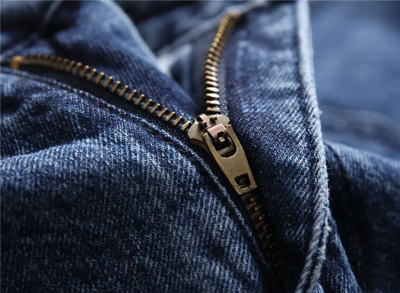Color: Dark Blue Light Blue Medium Blue Jeans Men New Men's Straight Hole Jeans Men's Slim Denim Trousers