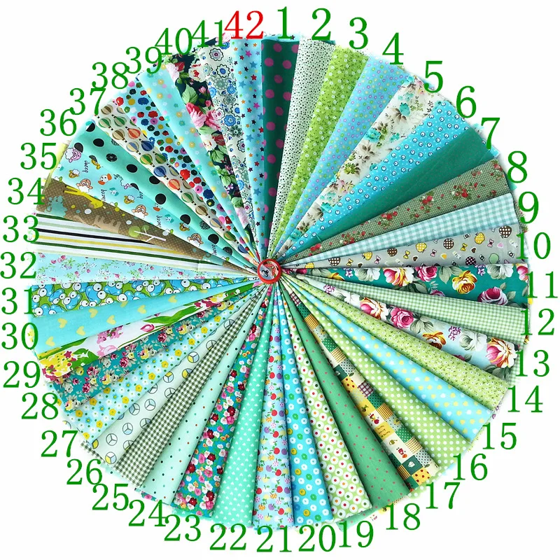 Рандомный 40 шт./лот 20x30 см квадратный цветочный узор 100% хлопок твиловая ткань