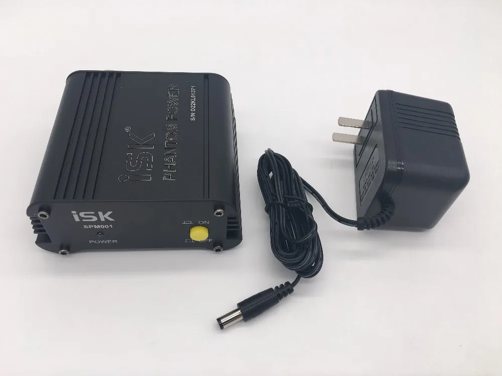 Высокое качество ISK SPM001 48V фантомное питание+ адаптер питания для конденсаторного микрофона