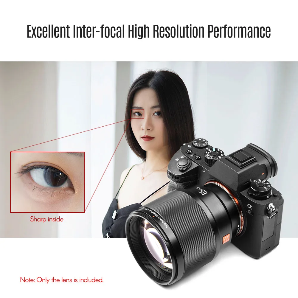 Viltrox 85 мм F1.8 STM профессиональный объектив камеры с объективом Опора капота AF Автофокус камера s фотография для sony A7 SeriesA6500S