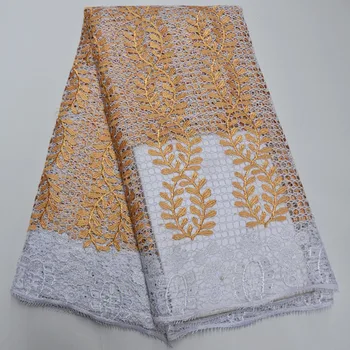 

High Quality African French Laces Fabrics Cotton Embroidery 2020 Latest Nigerian Swiss voile Guipure Lace 5 Yards/Lot BB5-2
