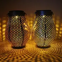 Ретро садовая Солнечная лампа выдолбленная кленовый лист теневой фонарь висячая полая лампа освещение наружная Водонепроницаемая Ландшафтная лампа