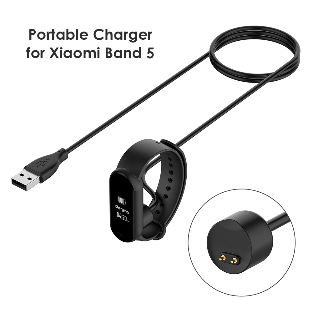ALLOYSEED 50 см/20 дюймов Магнитный зарядный кабель для Xiaomi Mi Band 5 Смарт Браслет USB