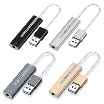 

2 in 1 External Sound Card USB to 3.5mm Jack 7.1 Channel 3D Audio Headset Microphone Adapter for Computer
