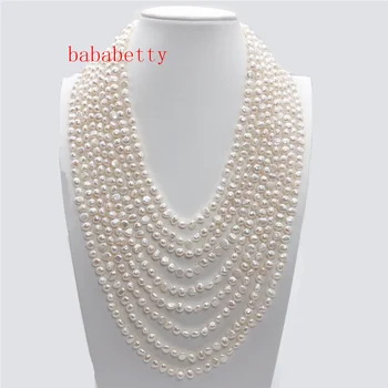 

9Strands 6-7MM White Baroque Freshwater Pearl Necklace