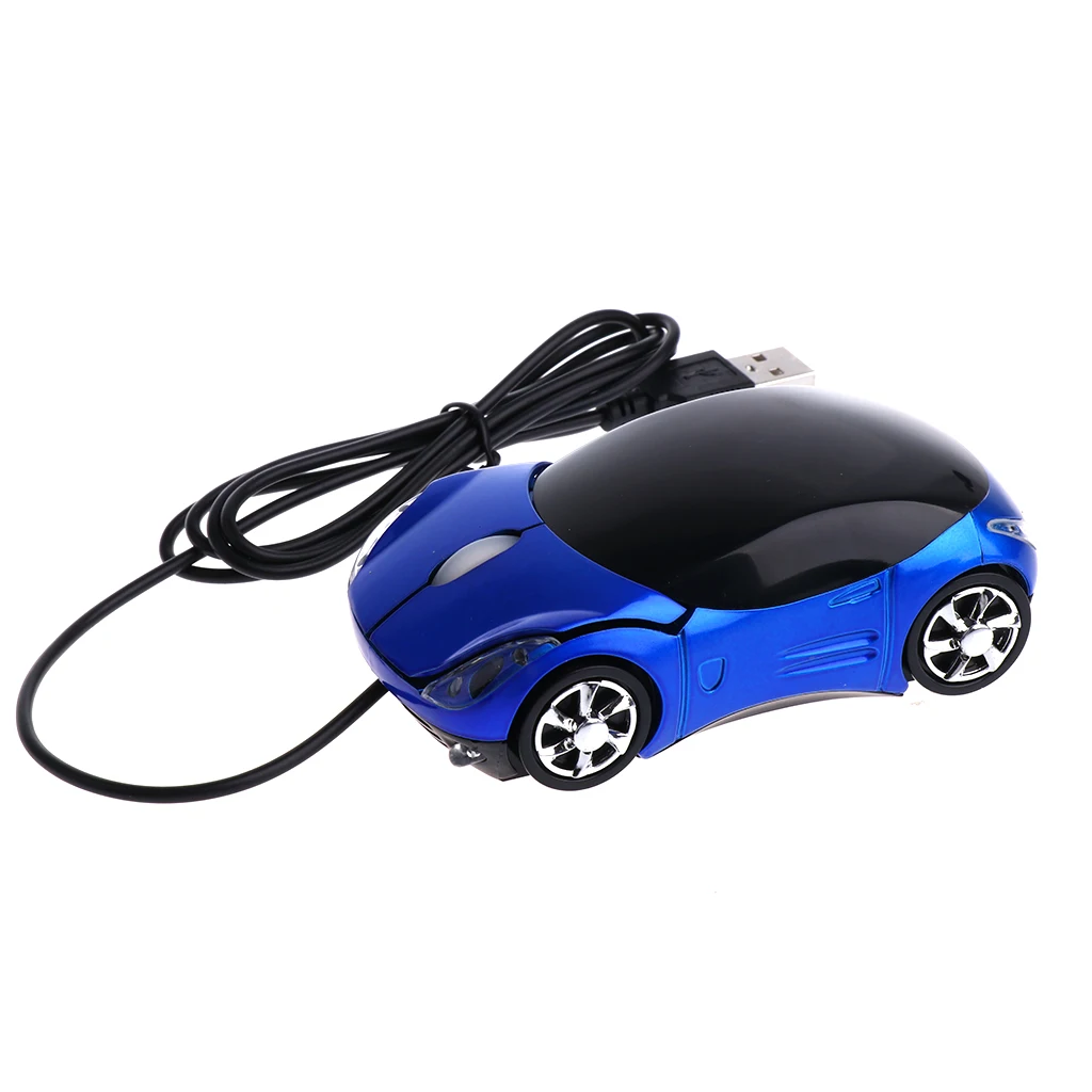 3D Car Shape USB Optical LED Light Wired Mouse Mice For Laptop Desktop