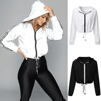 

Women's Casual Hooded Coat Autumn Winter Zipper jacket Short Leather drawstring Hip Hop Streetwear Fashion Girls Jacket Coat #40