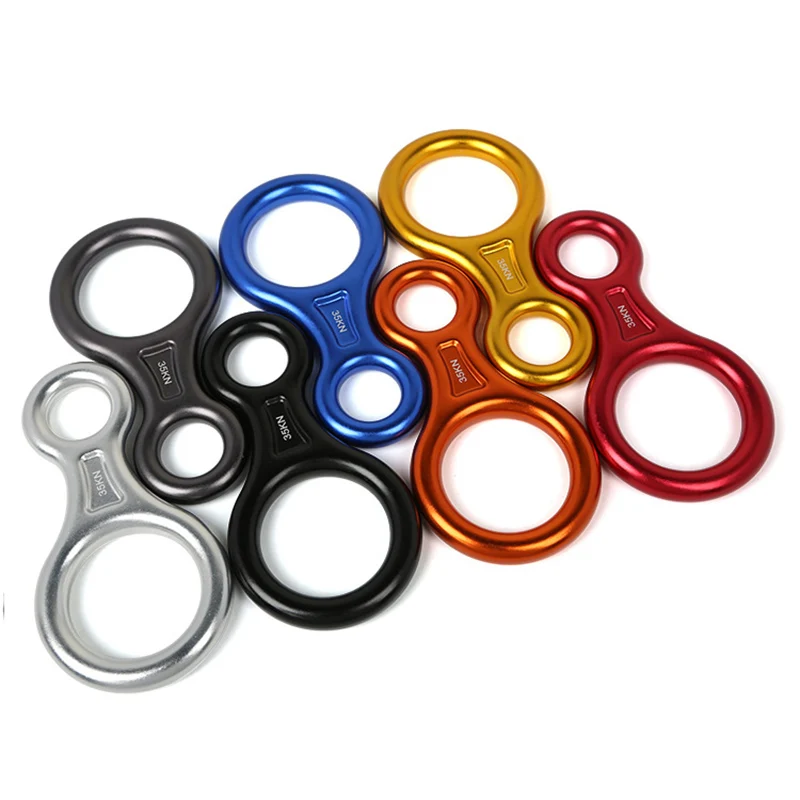 

Descenders 8 Ring 35KN Outdoor Rock Climbing Descender Aluminum Alloy Downhill Safety Gear Abseiling Device Rappelling Equipment