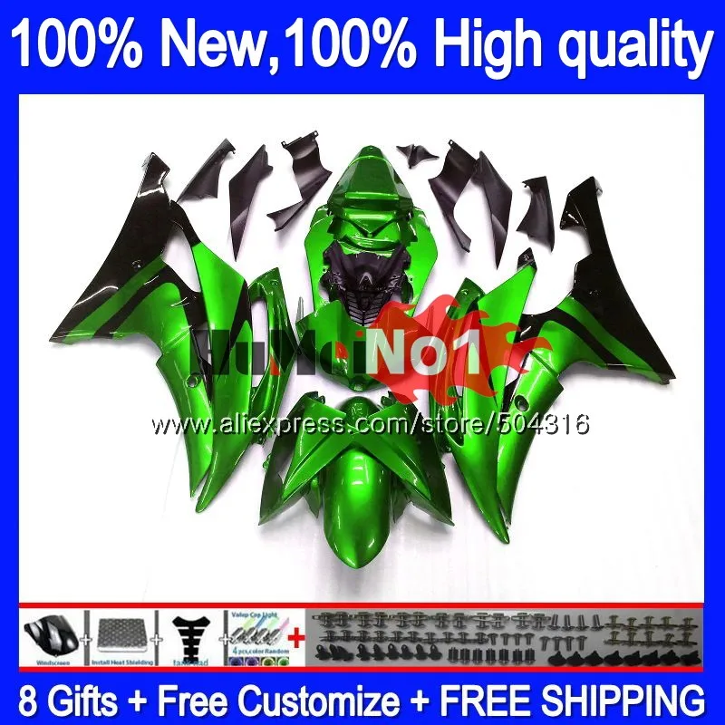 YZF600 для YAMAHA YZF-R6 YZF-600 YZF 600 R 6 37MC. 185 YZF R6 YZFR6 2008 2009 2010 2011 2012 08 09 10 11 12 обтекателя зеленый глянец