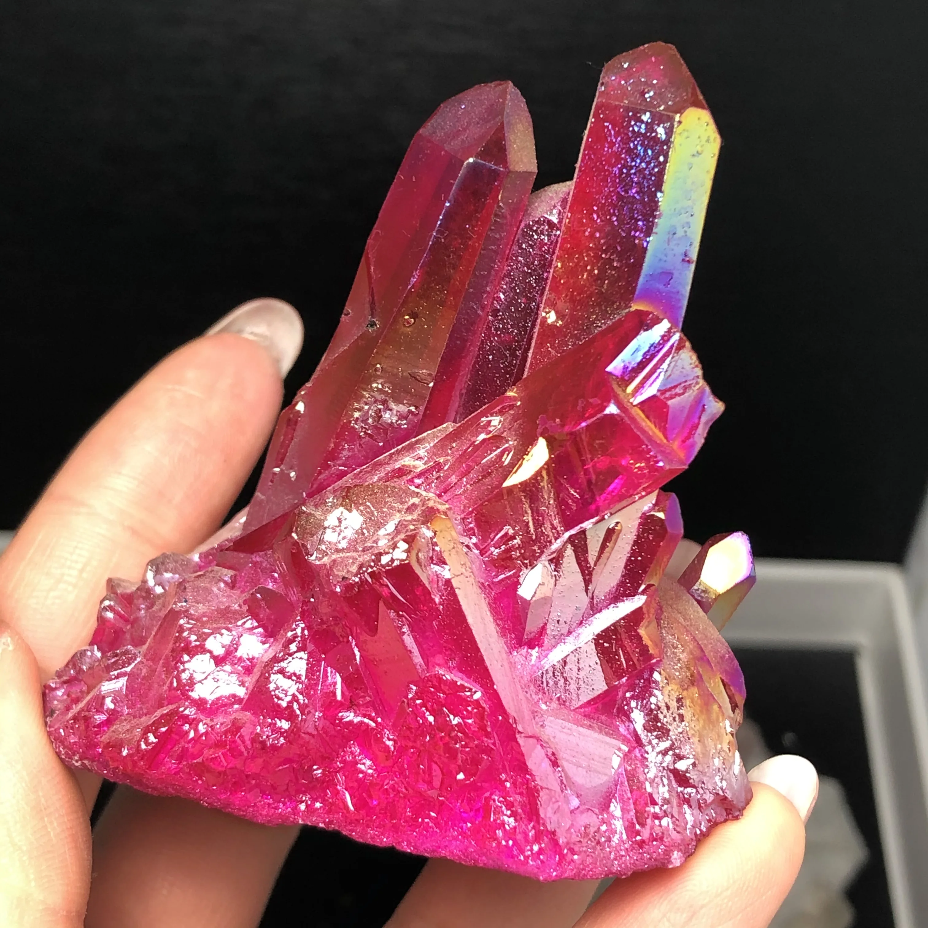 Aura Quartz Crystal Cluster Angel Aura Natural Quartz Crystal Druzy Geode Specimen Minerals Reiki Healing Chakra