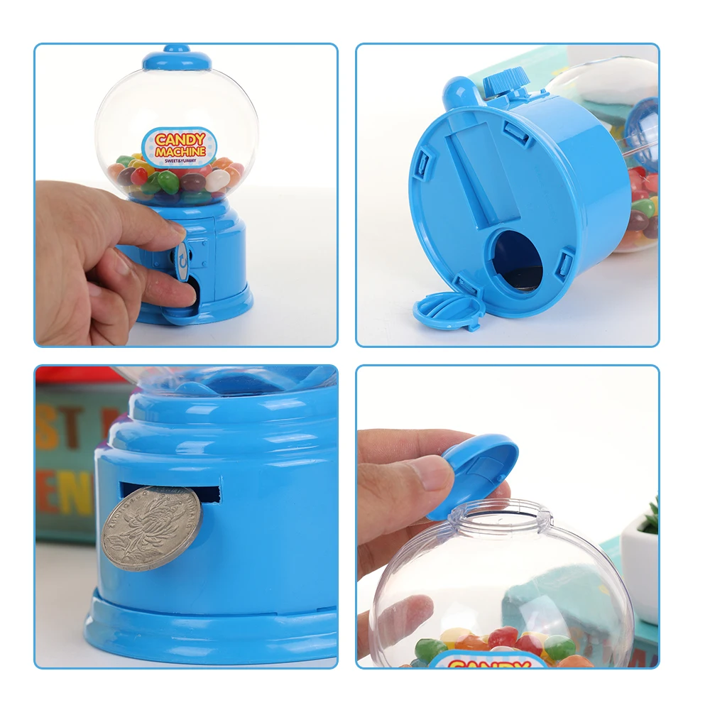 Mini Candy Machine Bubble Gumball Dispenser Coin Bank Kids Play House Toys Cute Sweets Save Money Toys Birthday New Year Gift