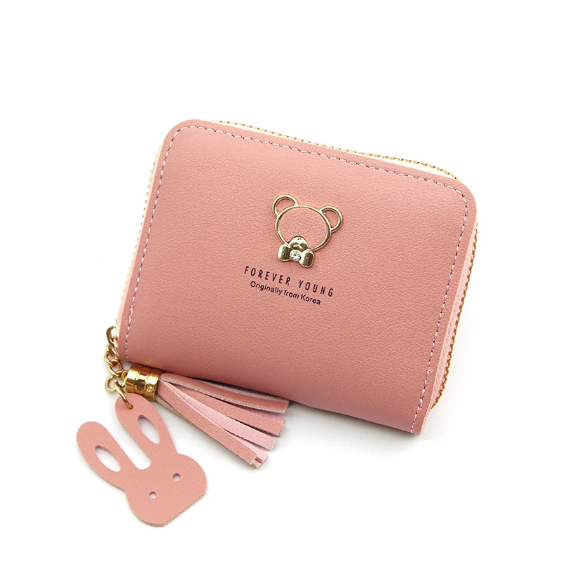 

PU Leather Wallet Cartoon Leather Women Purse Ladies Wallet Women Short Multifunction Card Holder Cute Girls Bear Wallet TBG390