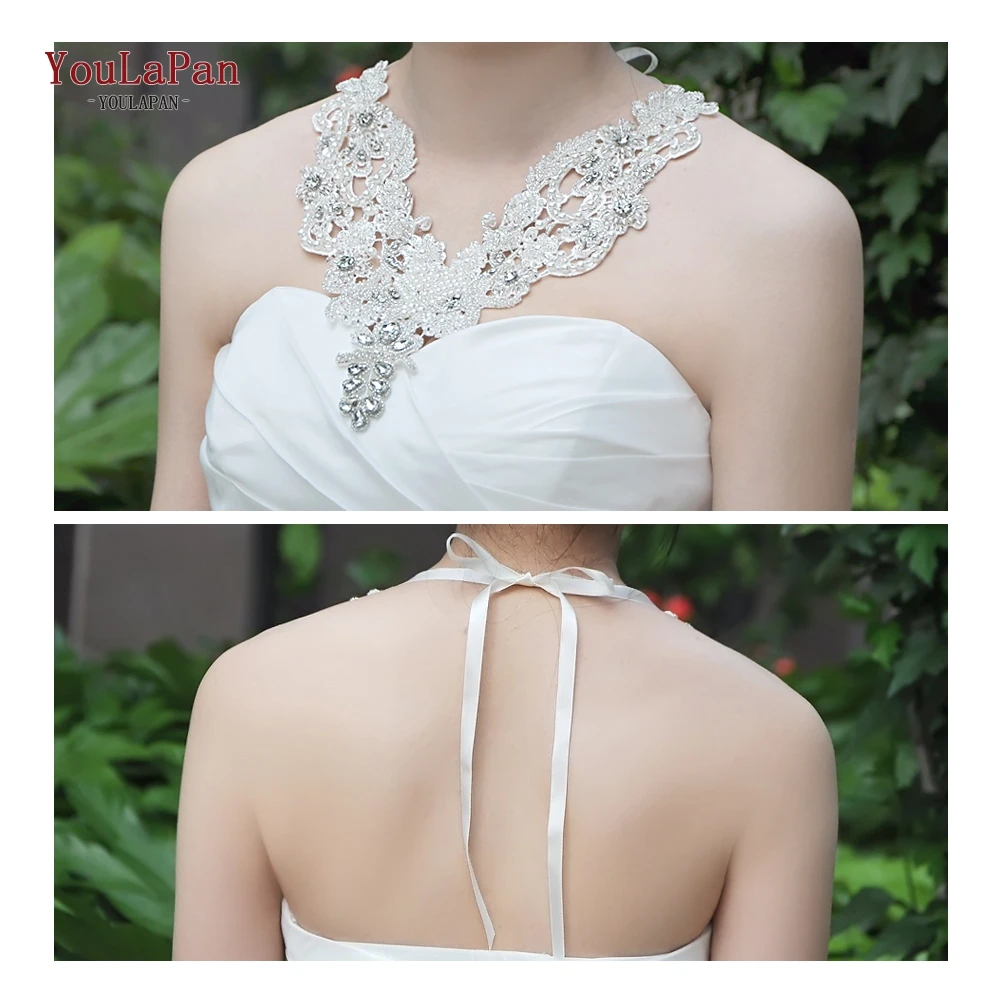 

TOPQUEEN G02 Beaded Wedding Shawl with Rhinestones Bling Crystals Bride Wrap Cape with Pearls for Wedding Cock Tail Party