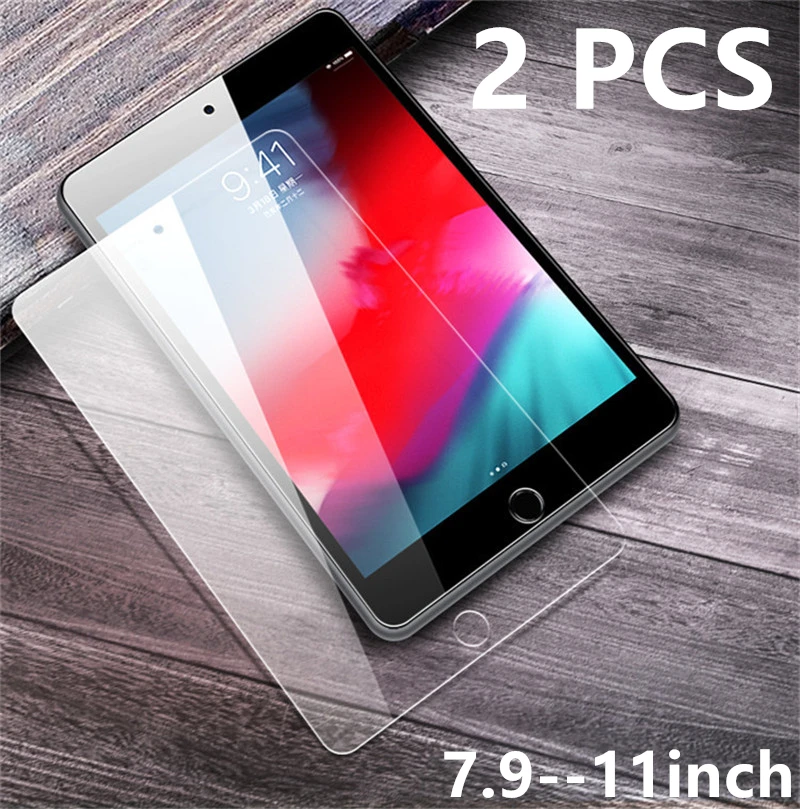2Pcs Tempered Glass Screen Protector For Apple iPad Mini 7.9 Air Pro 9.7 10.5 11 