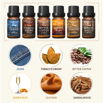 HIQILI Mens Fragrance Oils Set, Essential Oils for Aromatherapy, Pure Perfume Oil Aroma Oil for Car Diffuser Candles Making 2