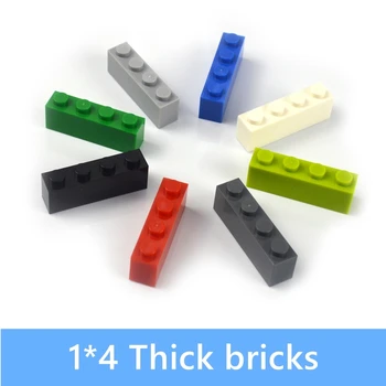 

80pcs 1*4 Dot Thick bricks multiple color Educational Creative DIY Bulk Set Building Blocks Compatible All Brands classic parts