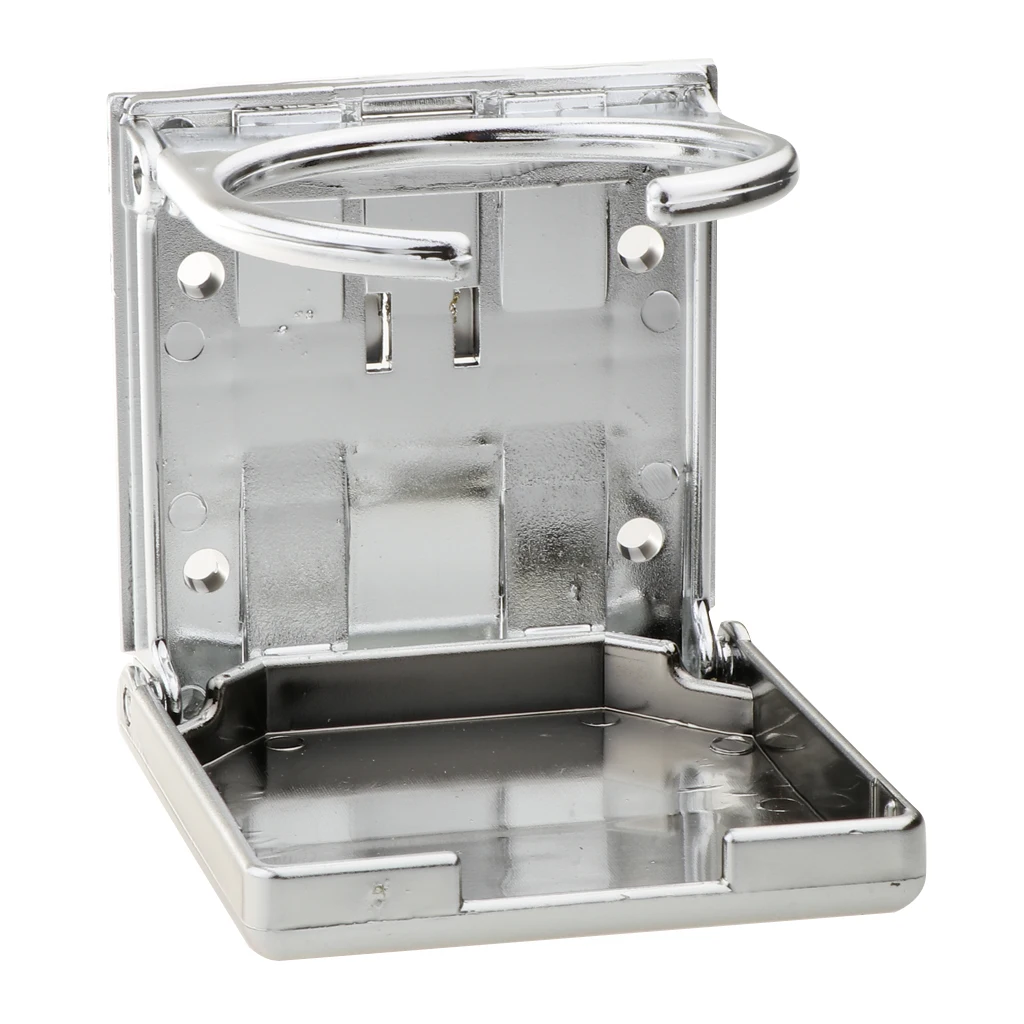 Adjustable Folding Cup Drink Bottle Holder Stand Mount Car Truck Boat Silver
