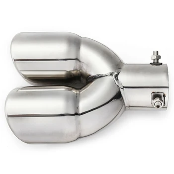

Car Exhaust Pipe Muffler Round inclined tip Silver Parts Replacement 63mm