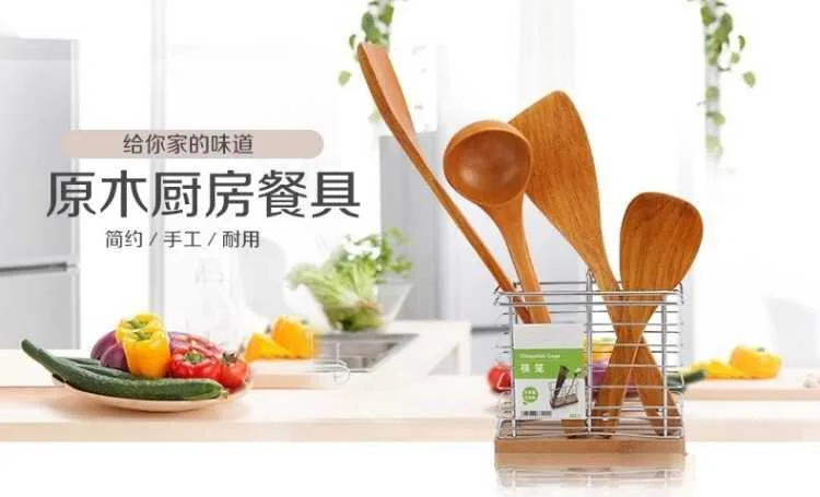 Японская Корейская деревянная лопатка антипригарная кухонная Лопатка деревянная лопатка набор деревянная кухонная лопатка суповая ложка с длинной ручкой деревянная посуда