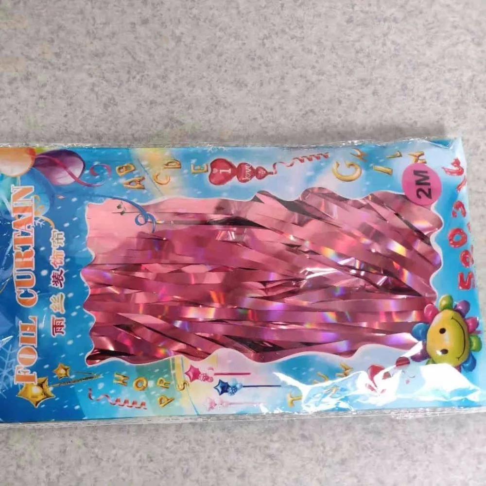 rose red 2 м полоса фольги занавес металлические вечерние приборы для декорации фон с блестками занавес s Свадебные украшения Декор для вечеринки в честь Дня Рождения - Color: rose red
