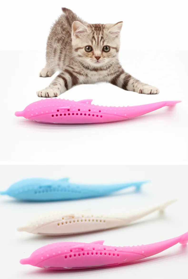 CAWAYI домик для кошки силиконовая мята рыбка игрушка щеточная палочка кошки игрушки для чистки палочка щетка эффективная зубная щетка для кошек домашних животных D1699