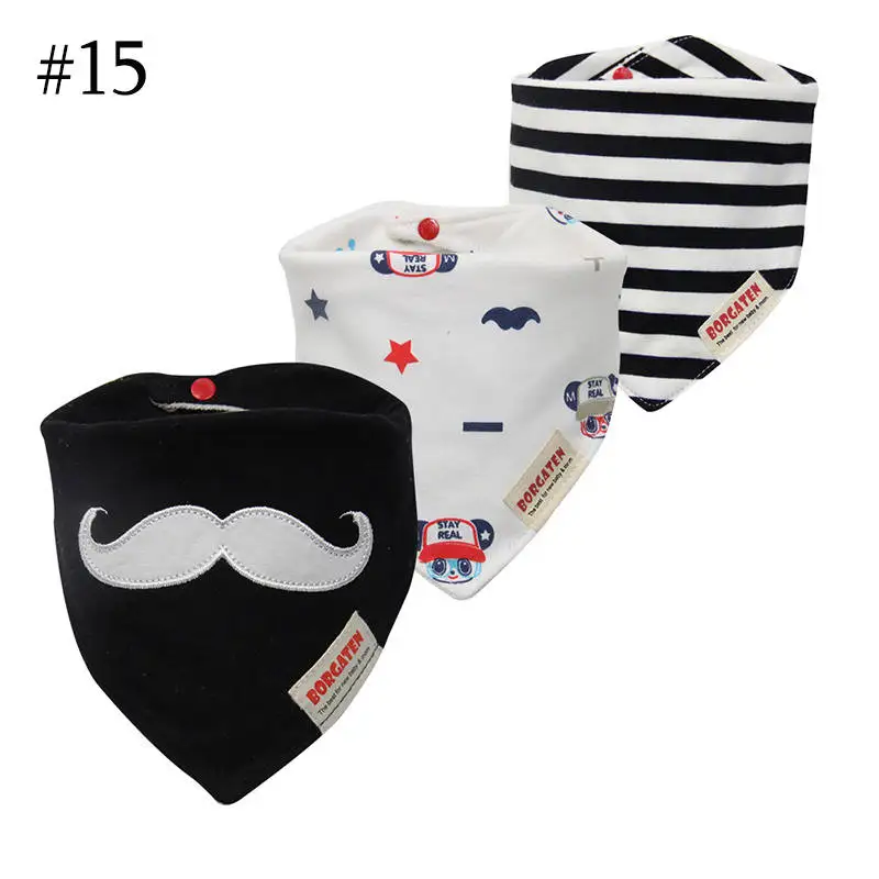 style 15 3 шт./лот, хлопок, детские нагрудники, бандана, много, Para Bebe, слюнявчик для младенцев, полотенце для мальчиков и девочек, треугольный шарф - Цвет: style 15