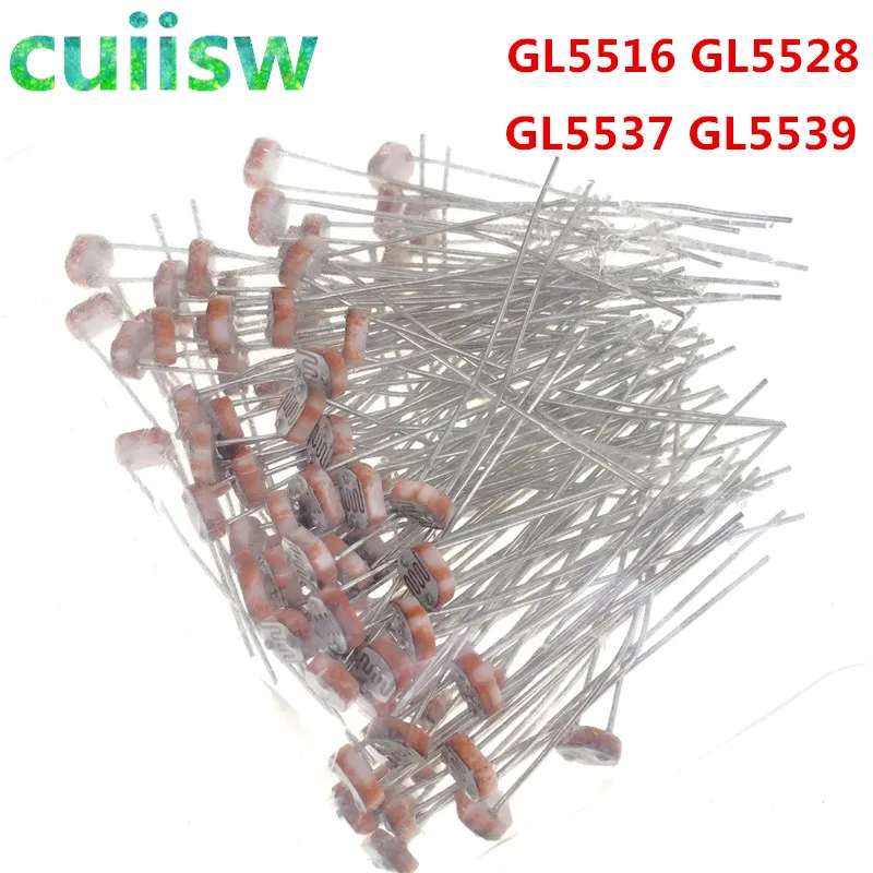Photoresistors GL5516 GL5528 GL5537 GL5539 5MM 20pcs photo resistor light sensitive resistor