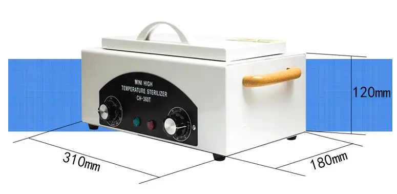 300 Вт сухой нагрев высокотемпературный УФ стерилизатор для ногтей Инструмент стерилизатор коробка Горячий очиститель воздуха шкаф аксессуары для ногтей