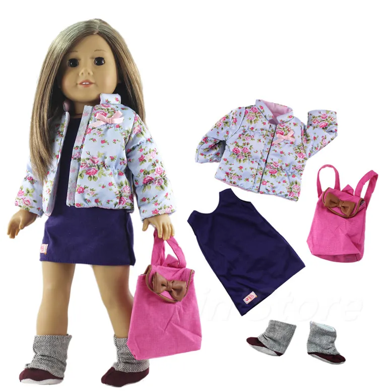 4 PCS Outfit B1 Модная кукольная одежда, набор игрушек, одежда для 1", американская кукла, повседневная одежда, много стилей на выбор, A030 - Цвет: 4 PCS Outfit B1