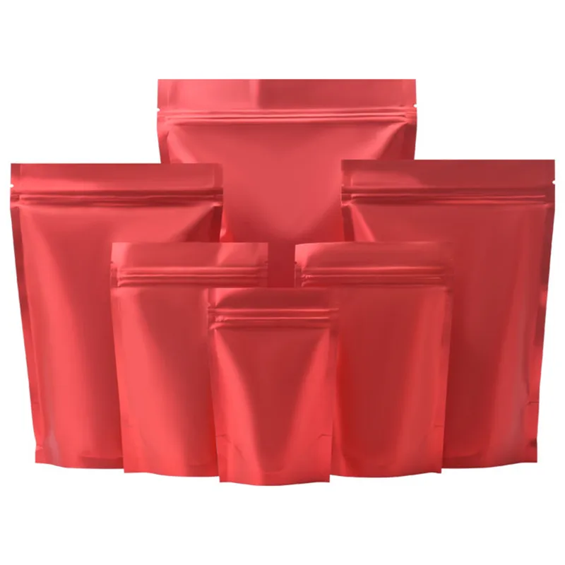 thumbnail image 1 of Grueso 100 Uds mate negro blanco rosa bolsas de pie termosellable papel de aluminio Mylar Zip Lock bolsas de plástico bolsa de almacenamiento de alimentos, 1 of 5